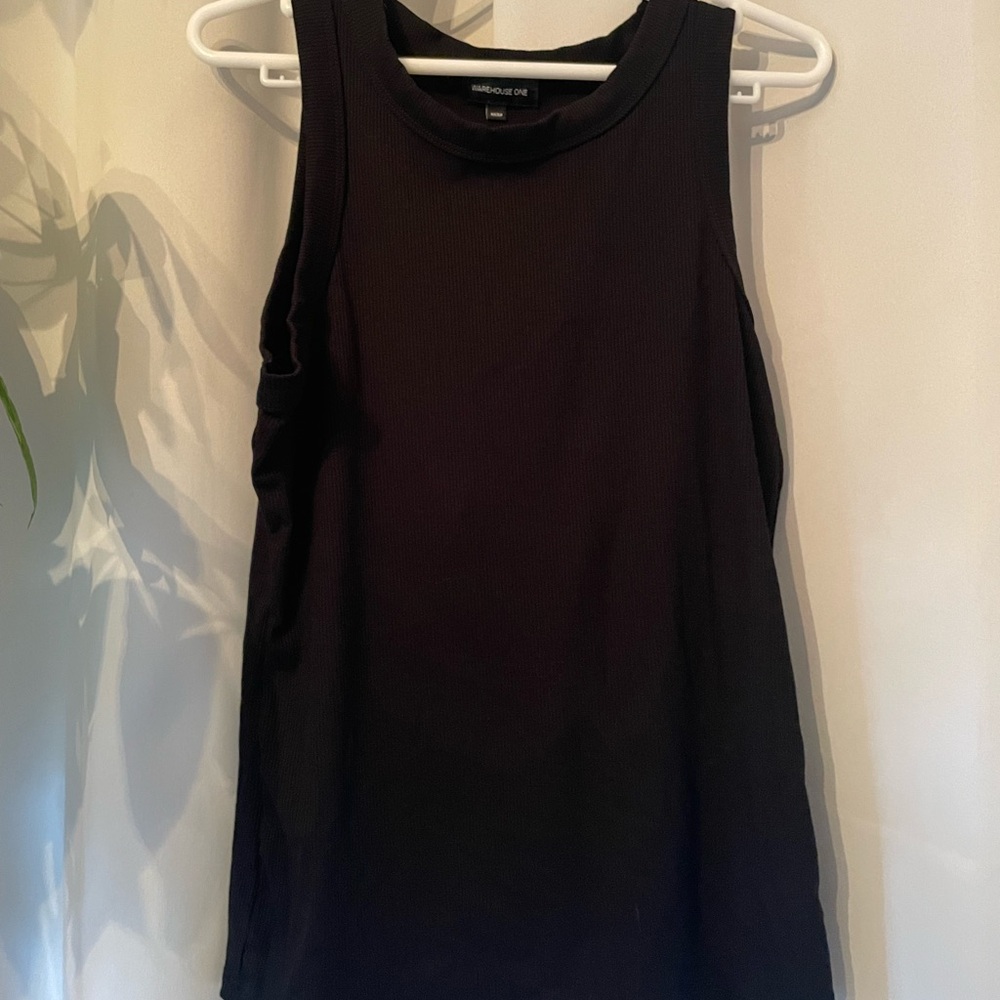Warehouse Black Ribbed Tank Top